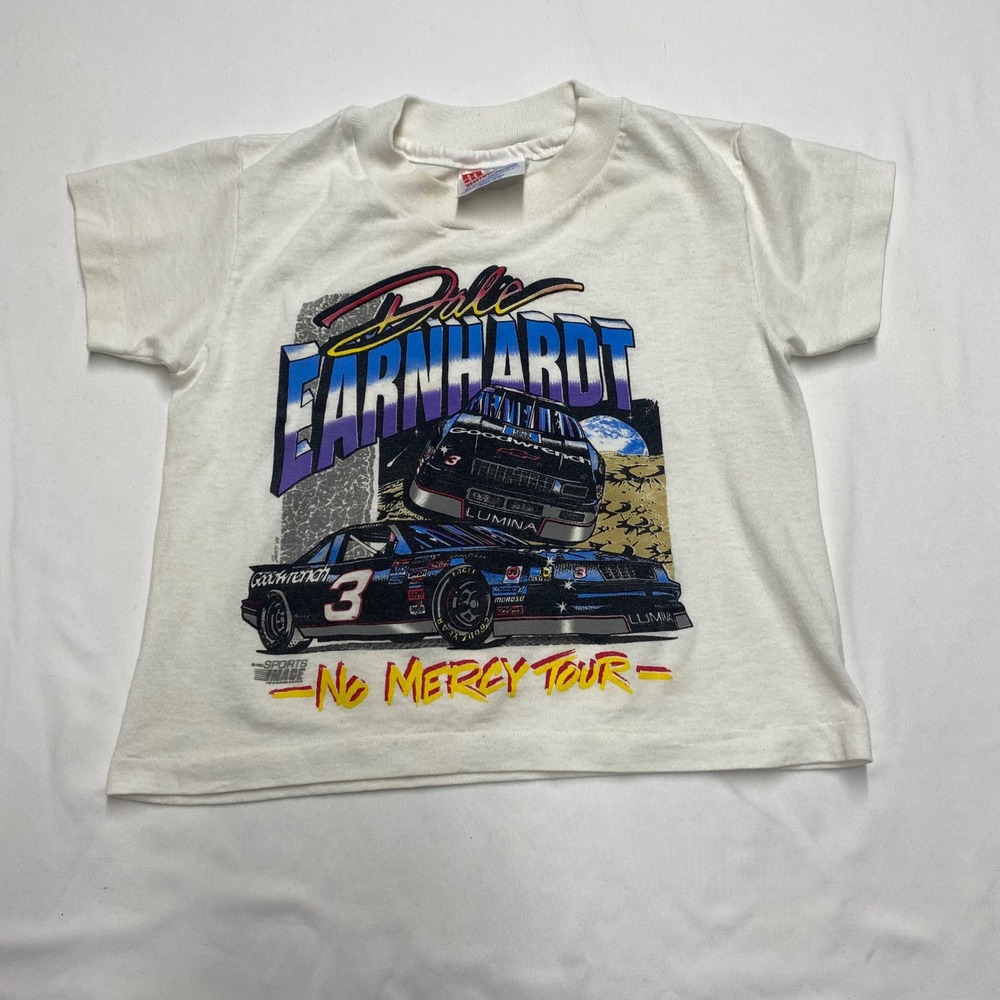 Vintage 90s Dale Earnhardt No Mercy Tour T-Shirt Kids XS Hanes USA Made